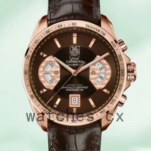Tag Heuer Grand Carrera 43mm CAV514C.FC8171 Men Quartz Rose Gold-tone