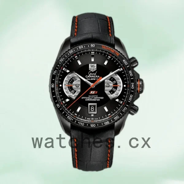 Tag Heuer Grand Carrera 43mm CAV518K.FC6268 Men Leather Strap Quartz - Image 2