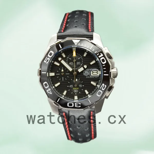 Tag Heuer Aquaracer 43mm CAY211A.FC6361-001 Men Quartz Leather Strap - Image 2