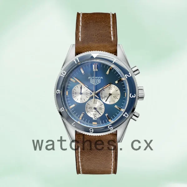 Tag Heuer Autavia Men 43mm CBE2110-001 Quartz Leather Strap - Image 2