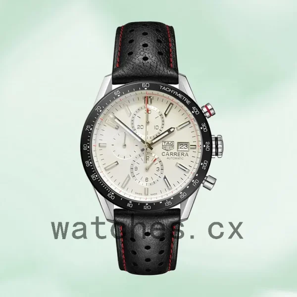 Tag Heuer Carrera 43mm Men CBM2110-003 White Dial - Image 2