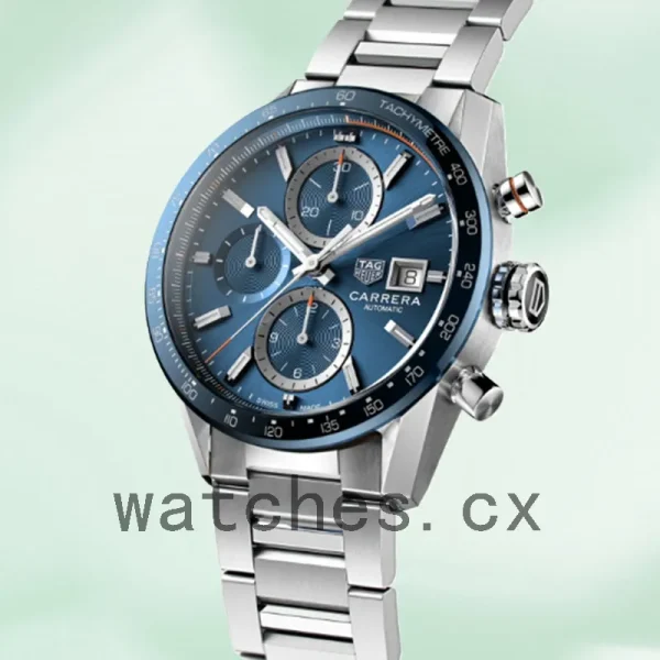Tag Heuer Carrera CBM2112.BA0651 Men 43mm Blue Dial Bracelet - Image 3
