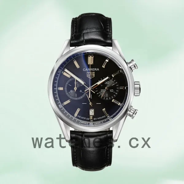 Tag Heuer Carrera CBN2010.BA0642-001 Men 43mm Leather Strap - Image 2