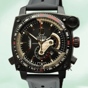 Tag Heuer Grand Carrera 43mm GrandCarreraBKSR-003 Men Black Dial Rubber Band