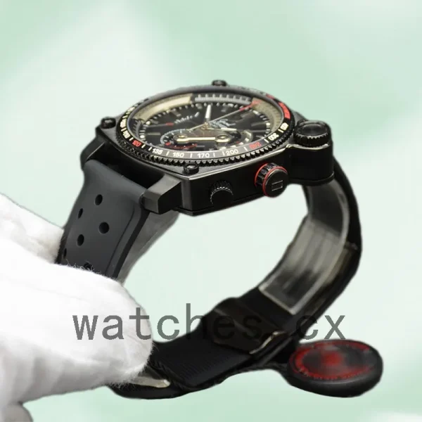 Tag Heuer Grand Carrera 43mm GrandCarreraBKSR-003 Men Black Dial Rubber Band - Image 3