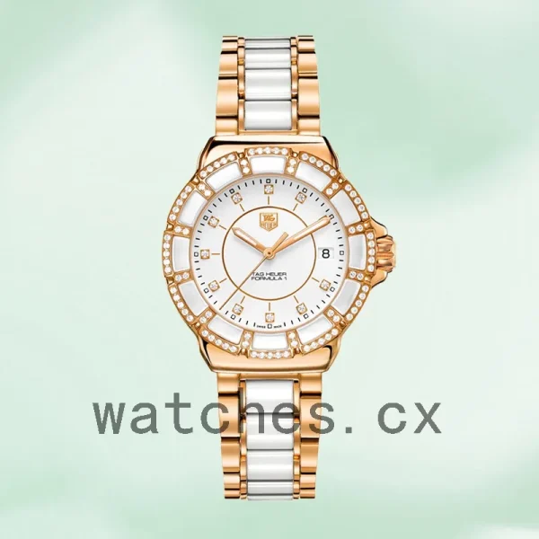 Tag Heuer Formula 1 38mm Ladies WAH1222.BB0866-001 White Dial Rose Gold-tone - Image 2