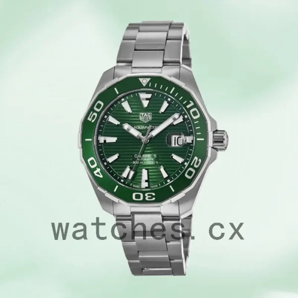 Tag Heuer Aquaracer Men WAY201S.BA0927 43mm Bracelet Green Dial - Image 2