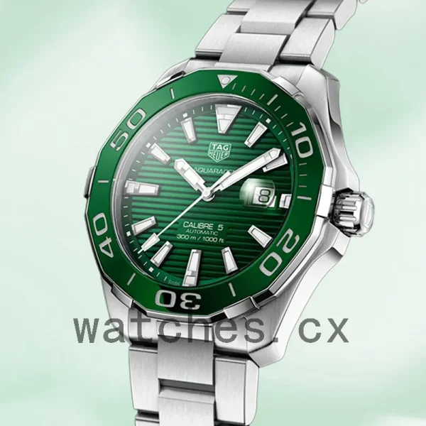 Tag Heuer Aquaracer Men WAY201S.BA0927 43mm Bracelet Green Dial - Image 3