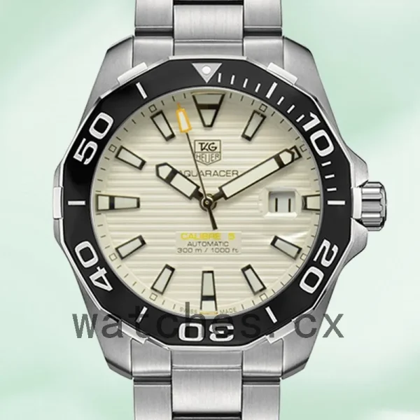 Tag Heuer Aquaracer 43mm WAY211A-001 Men Silver-tone White Dial