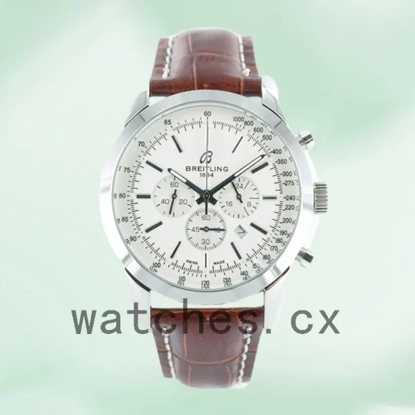 Breitling Transocean Chronograph 46mm Men's TransoceanW011 White Dial Strap - Image 2