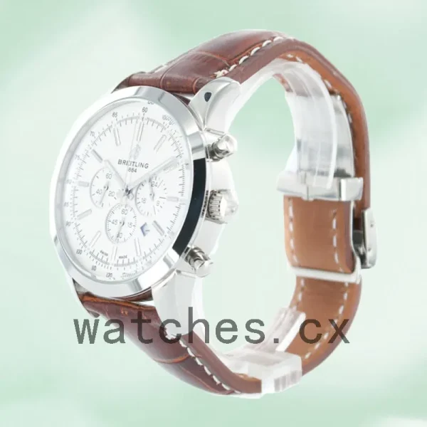 Breitling Transocean Chronograph 46mm Men's TransoceanW011 White Dial Strap - Image 3