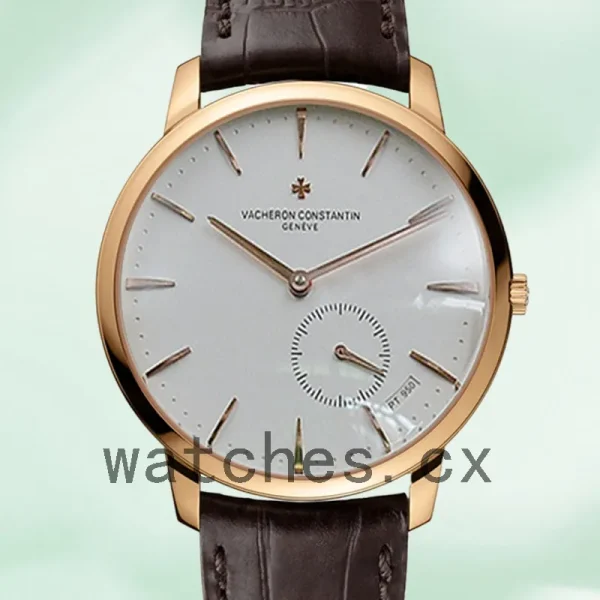 Vacheron Constantin Patrimony Men 40mm PatrimonyWSL-002 White Dial Leather Strap