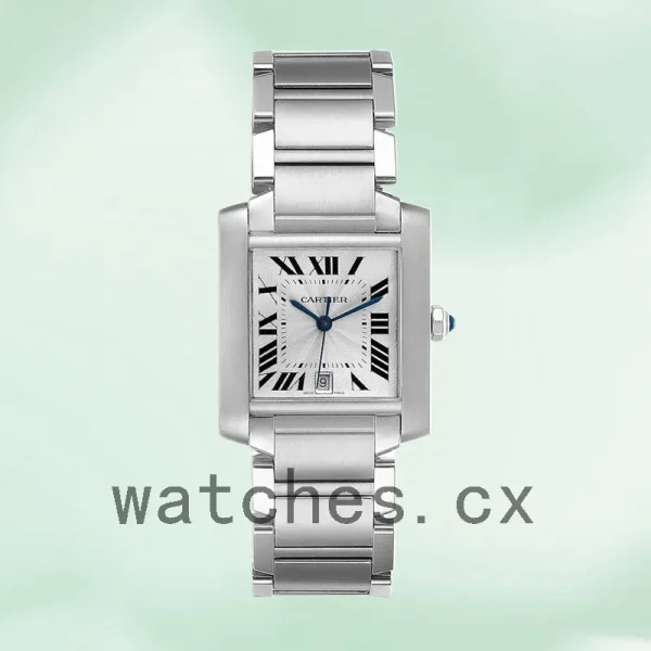 Cartier Tank Francaise W51002Q3 34mm Unisex Silver Dial Bracelet - Image 2