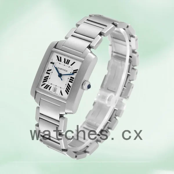 Cartier Tank Francaise W51002Q3 34mm Unisex Silver Dial Bracelet - Image 3