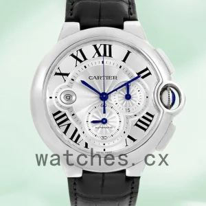 Cartier Ballon Bleu Men's 47mm W6920003 Silver Dial Silver-tone