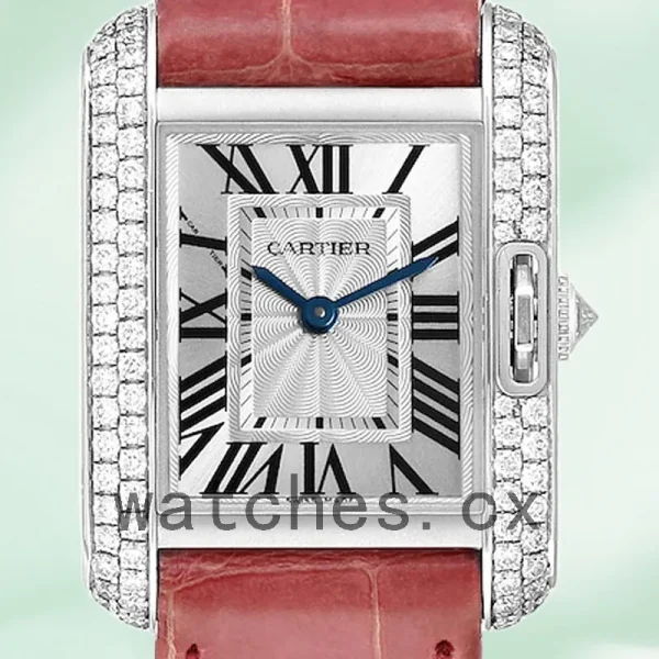 Cartier Tank Anglaise Ladies WT100015 30mm Silver-tone Silver Dial